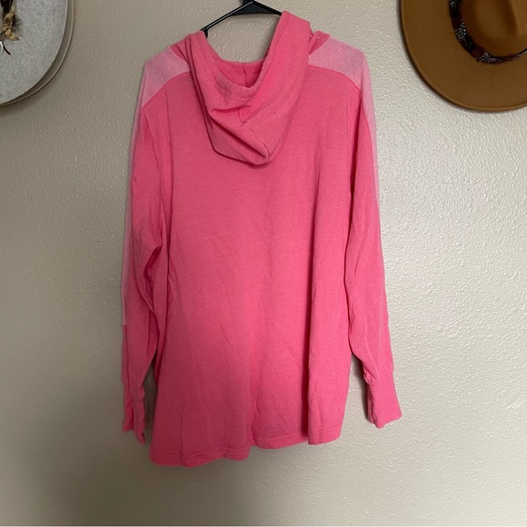 NWOT - Women’s - TEK GEAR Dry Tech - Neon Bright Pink Tunic Hoodie Sweatshirt - Picture 4 of 10